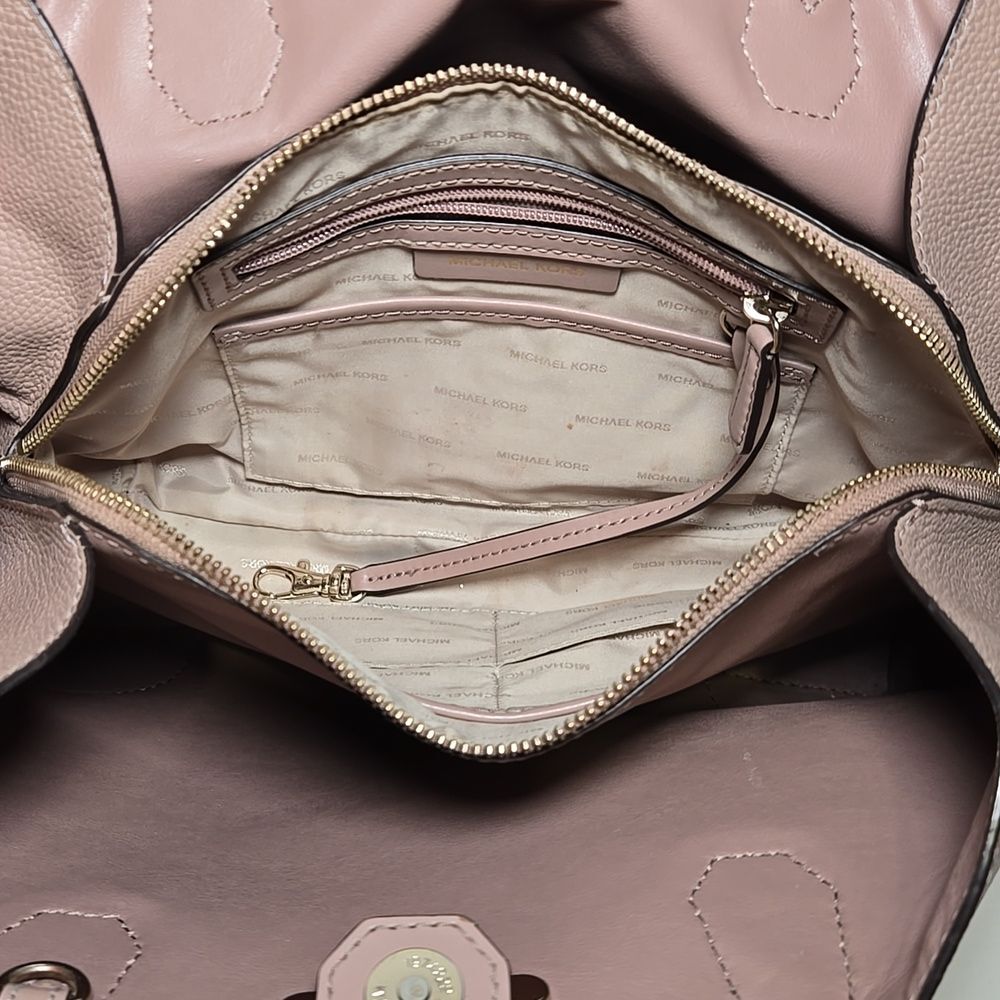 Michael Kors Mercer Gallery Medium Grained Leather Tote Blush Nude - Picture 12 of 14